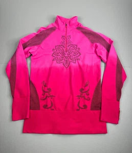 Athleta Twist 1/4 Zip Pullover Damen Medium Langarm Oberteil Pink Ombre - Bild 1 von 14