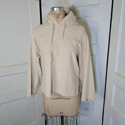 Uniqlo U Crema Beige Gran Tamaño Mezcla de Algodón Sudadera con Capucha Pullover Mujer S Foto 1 de 4