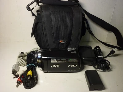 JVC Everio Camcorder GZ-HM320BU HD Dual 8 & 32 Gb Memory Bundle Compl 30day Warr - Image 1 of 4