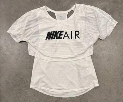 Camiseta Nike Air para mujer mediana blanca negra para correr entrenamiento gimnasio Foto 1 de 4