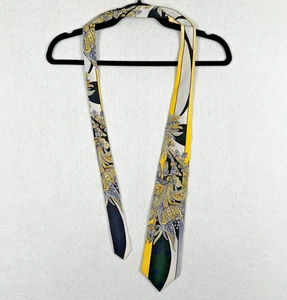 VITALIANO PANCALDI Tie Black Gold Paisley Swirl Design 100% SILK Made in Italy - Picture 1 of 11