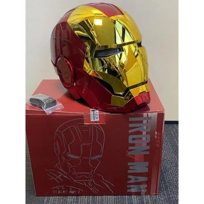 Autoking Iron Man MK5 Helmet Electronic Voice Activated Open&Close Mask Gold New - Image 1 of 4