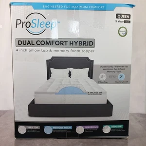 ProSleep Queen Mattress Topper 4" Hybrid Fiber and Memory Foam - Picture 1 of 8