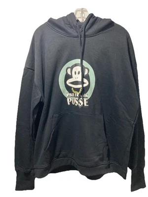 Sudadera con Capucha "Paul Frank Posse" Y2K Para Hombre XXL Negra "Cash Moolah Masa Etc en la Espalda Foto 1 de 4