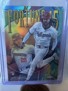 2025 Topps Chrome Fortune 15 James Wood Rookie #F15-10 Washington Nationals - Picture 1 of 10