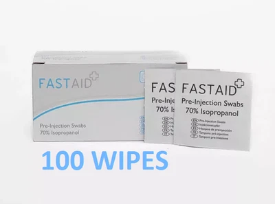 Fastaid - Pre Injection IPA Alcohol Swabs - Antiseptic Wipes 70% Isopropyll - Image 1 of 4