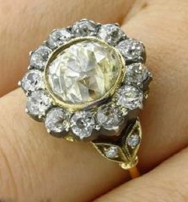 4.20CT Antique Style Lab-Created Round Diamond Engagement Ring 14k Yellow Gold - Image 1 of 4