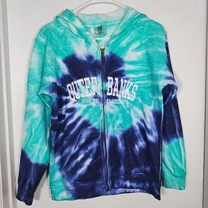 Outer Banks North Carolina Youth L/Women's S Tie Dye Zip Hoodie Blue Green- READ - Picture 1 of 7