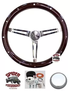1968-1969 AMC Rebel AMX Javelin wood steering wheel 15" MUSCLE CAR MAHOGANY - Foto 1 di 12