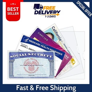 6 Pack Social Security Card Protector Sleeves/New Medicare Card Protector Sleeve - Picture 1 of 7