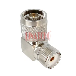 Convertidor de cable de radio SO239 ángulo recto coaxial N macho a UHF hembra - Imagen 1 de 10