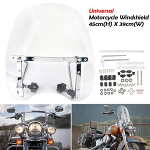 Moto universelle 7/8'' 1'' Pare-brise déflecteur pare-vent Clair de pare-brise - Picture 1 of 8