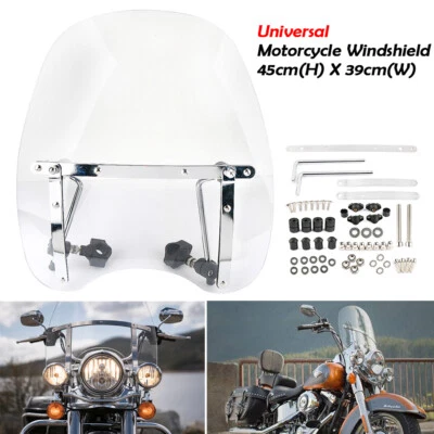 Moto universelle 7/8'' 1'' Pare-brise déflecteur pare-vent Clair de pare-brise - Imagen 1 de 4