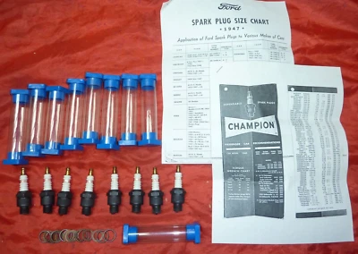 Juego de 8 bujías restauradas Champion H-10 Ford Mercury Lincoln Chrysler Desoto Foto 1 de 4