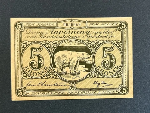 Greenland P15 1953 5 Kroner Banknote Cover