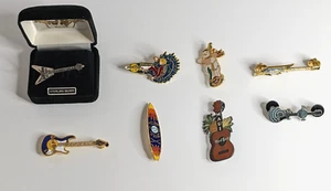 Hard Rock Cafe Pins 8 Stück Vintage Newport Beach Maui Sterlingsilber Flying V - Bild 1 von 9