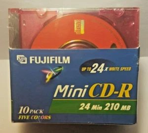 Fujifilm Mini CD-R 10-Pack in Jewel Cases (Five Colors) 24 Min. 210MB Each - Picture 1 of 3