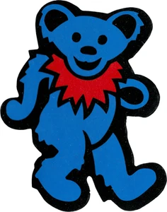 Static Cling Sticker - Dancing Bear Blue & Red Hippie 1960s Animal Decal 18021  - Foto 1 di 1