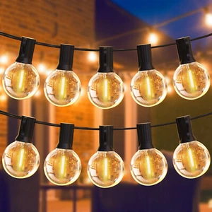 12M Outdoor String Lights Warm White G40 LED Globe Bulb Festoon Garden Lights - Picture 1 of 6