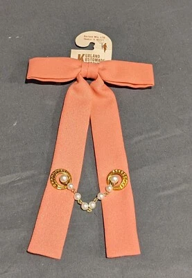 Pajarita vintage Kurland Kustom Creations corbata mujer rosa imitación perla - 7,25" Foto 1 de 3