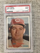1957 Topps Art Fowler #233 PSA 9 Cincinnati Redlegs Pop 37 ONLY 1 GRADED HIGHER