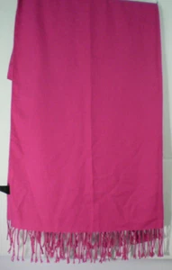 Pashmina Scarf Wrap Shawl Made in Italy Large fringed Pink soft fragrance scent - Picture 1 of 6