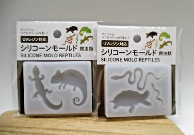 Japanese silicone mold Reptiles set of 2 for Uv resin - Image 1 of 2