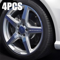 SPORT Decal Sticker Wheels Rims Racing Car Sticker for Race Car SUV Set of 4