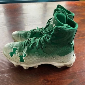 Under Armour Highlight MC Football Lacrosse Cleats Boys Size 5.5 Green High Top - Picture 1 of 18
