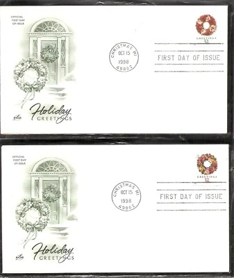 US SC # 3245-3248 Christmas Wreath FDC. Artcraft Cache - Image 1 of 2