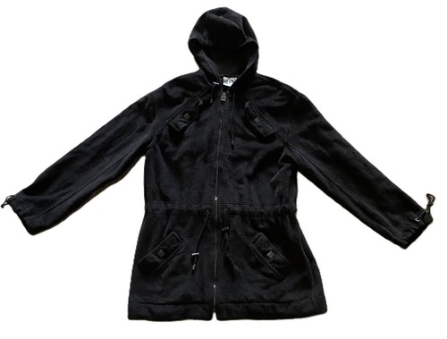 Vintage Black Fleece Chanel Coat 1980 90