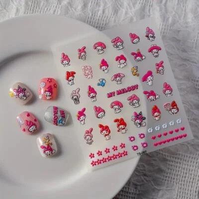 Calcomanías adhesivas de vinilo arte en uñas diseños surtidos Sanrio My Melody en relieve 5D Foto 1 de 4