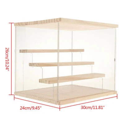Clear Acrylic Display Case Countertop Box Organizer Stand Dustproof Showcase USA - Image 1 of 4