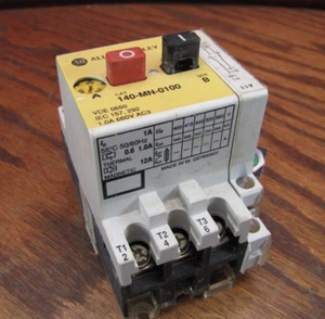 Allen Bradley 0.6a-1a Manual Motor Starter 140-MN-0100 /B with Aux 140-A11 - Picture 1 of 6
