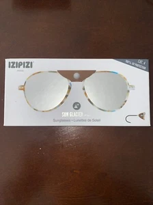 Izipizi Sun Glacier PLUS Sunglasses Blue Tortoise Frame Mirror Lens Cat4 - Picture 1 of 9
