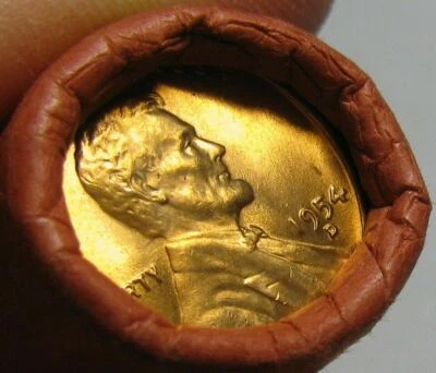 1954 D OBW OLD BANK WRAP ROLL BU UNCIRCULATED LINCOLN WHEAT CENT PENNIES - Image 1 of 4