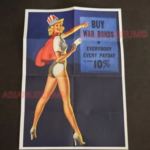 1944 WW2 USA AMERICA BUY WAR BONDS PAYDAY WOMEN PIN UP WAR PROPAGANDA POSTER J88 - Picture 1 of 9