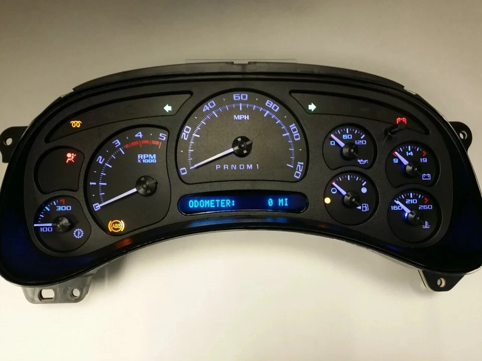 ✅ 06 - 07 SIERRA SILVERADO 2500HD DIÉSEL UNIDAD COMPLETA CLÚSTER NEGRO AZUL LED Foto 1 de 1