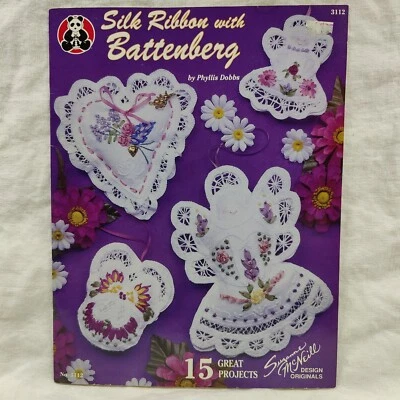 Silk Ribbon With Battenberg By Phyllis Dobbs 1995 Vtg Design Originals Book 3112 - Image 1 of 4