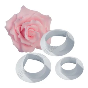 3er Set Nudelausstecher Rose Blume 32x29 - 39x34 - 47x40 mm gehämmert | Cake Design - Bild 1 von 4