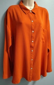 J. Jill Cinnamon Burnt Orange Sienna Ginger Soft Crepe Shirt mit Perlenknöpfen XL - Bild 1 von 6