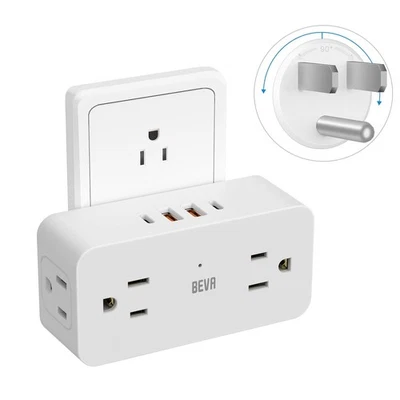 Multi Wall Outlet Extender with Rotating Plug Adapter, Rotating Outlet Adapter - Image 1 of 4