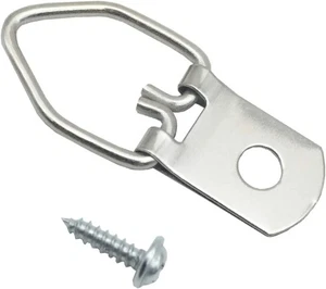 Paquete de 100 perchas pequeñas para cuadros de acero con anillo en D con paquete de 100 - agujero único, plateado - Imagen 1 de 2