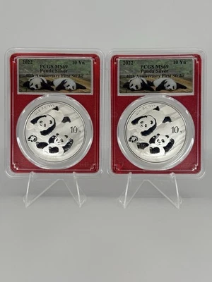 2022 China Silver Panda 40th Anniversary PCGS MS 69 RED CORE FIRST STRIKE - Image 1 of 2