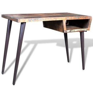 Desk Multi-color Reclaimed wood, Painted iron 43.3 x 19.7 x 31.5 in vidaXL - Picture 1 of 8