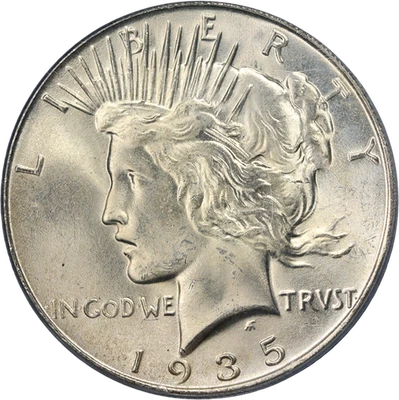 1935-S Peace Dollar PCGS MS65 Superb Eye Appeal Strong Strike - Image 1 of 4