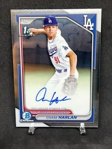 CHASE HARLAN 2024 BOWMAN CHROME DRAFT 1ST AUTOGRAPH DODGERS AUTO - Picture 1 of 4