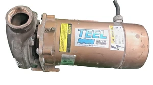 TEEL 3 HP STRAIGHT CENTRIFUGAL PUMP 3PH 3 HP 4XZ04 W/DAYTON 1-1/2 HP 3450 RPM - Picture 1 of 10