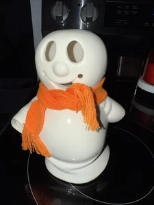 Vintage Ghost Ceramic Figurine With Orange Scarf McCoy Candle Holder Halloween - Picture 1 of 7