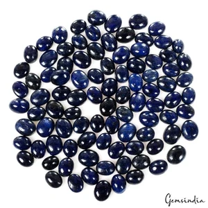 290 Ct Natural Deep Blue Sapphire Oval Cabochon 8- 10mm Loose Gemstones/ 94 Pcs - Picture 1 of 5